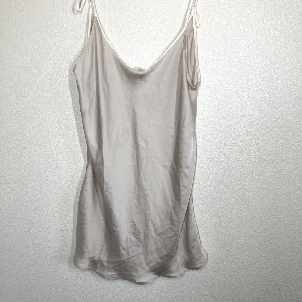 Free People Slip Dress Womens Medium Beige Satin Intimately Chemise Nightgown - Picture 2 of 16